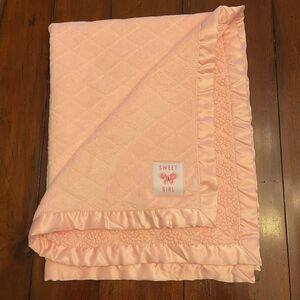 Carter's Child of Mine Sweet Girl Pink Satin Blanket Sherpa Butterfly Quilted